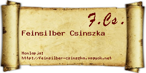 Feinsilber Csinszka névjegykártya